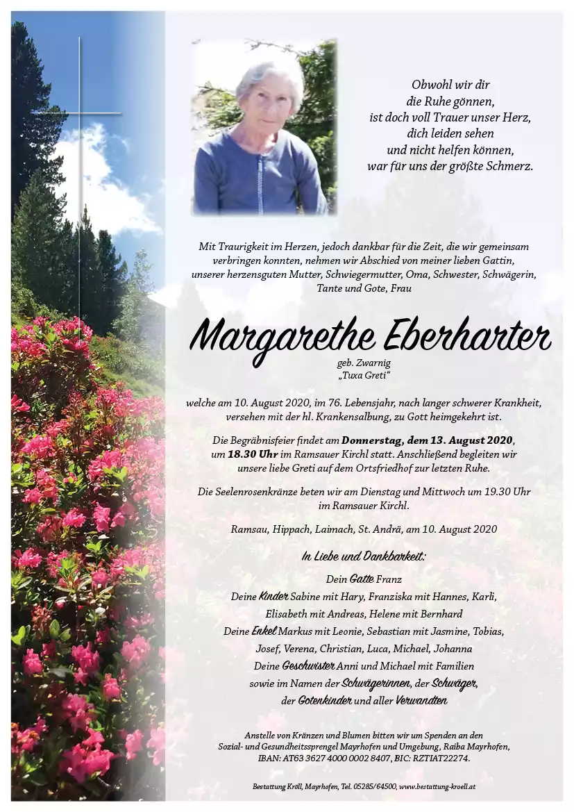 Parte von Margarethe Eberharter